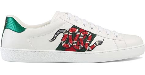 gucci ace snake sneakers replica|gucci embroidered snake sneakers.